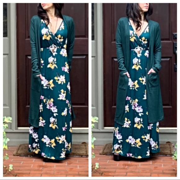 ✨LAST ONE✨Gorgeous hunter green pocket duster - Picture 7 of 8